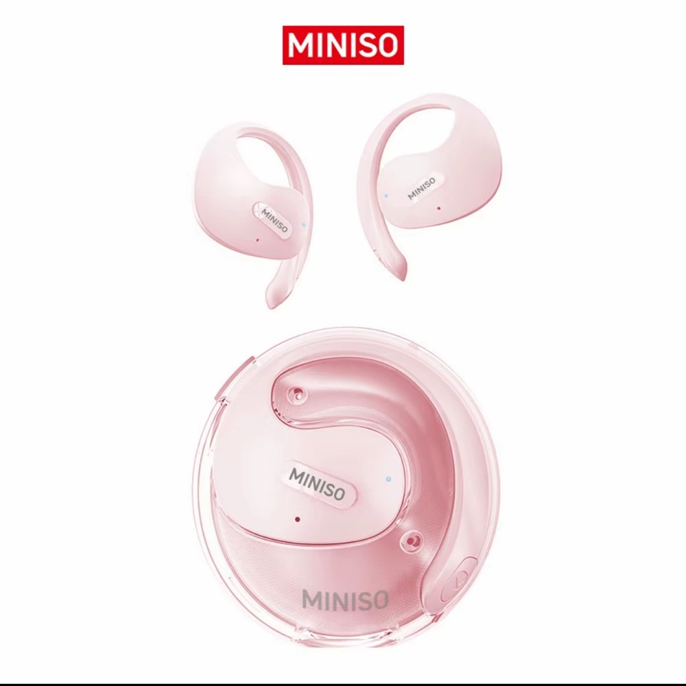 Pink Translation Earbuds Wireless Bluetooth 5.4 OWS AI Headphones